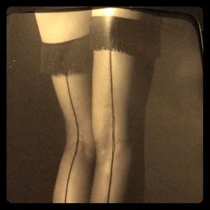Frederick’s fringe top fishnet thigh highs NWOT